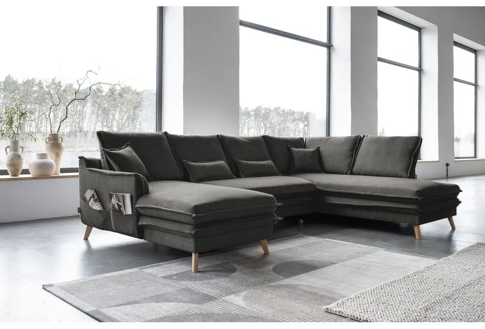 Colțar gri închis extensibil (cu colț pe partea dreaptă/în formă de "U") Charming Charlie – Miuform