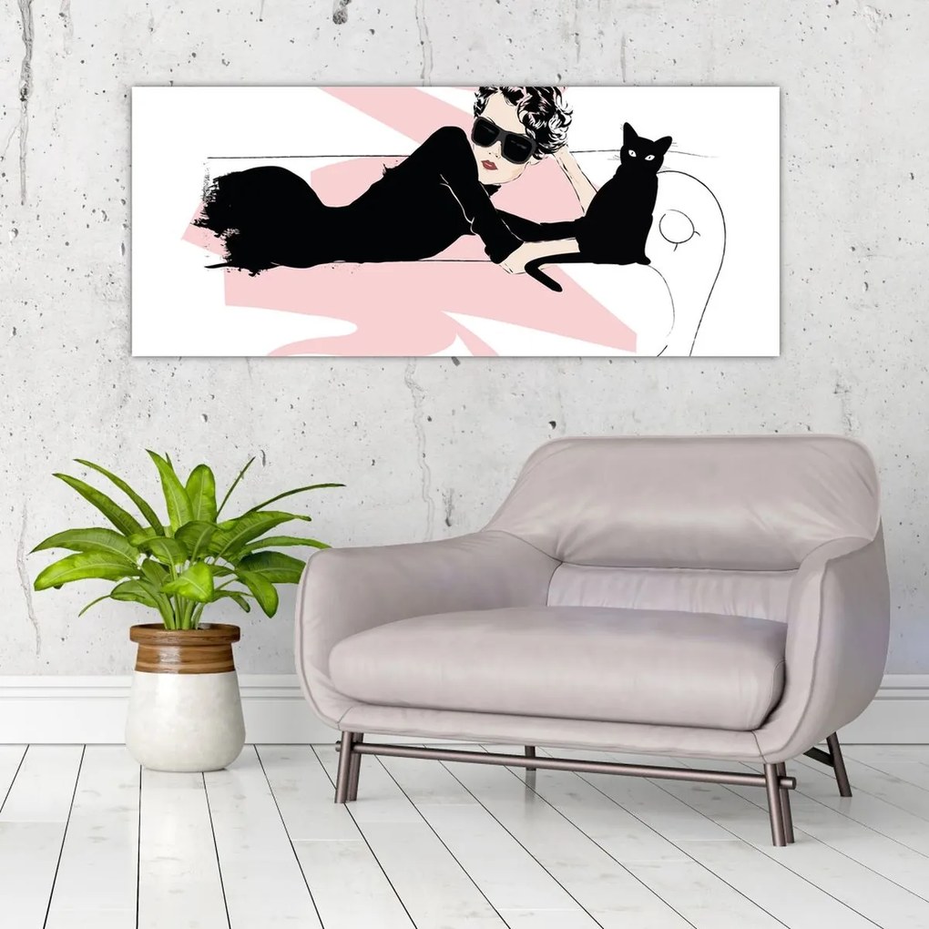 Tablou - Doamnă de modă (120x50 cm)