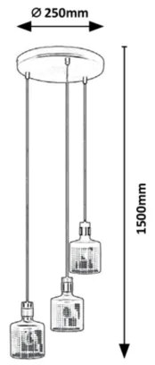 Lustră pe cablu Rabalux 3xE27/9W/230V
