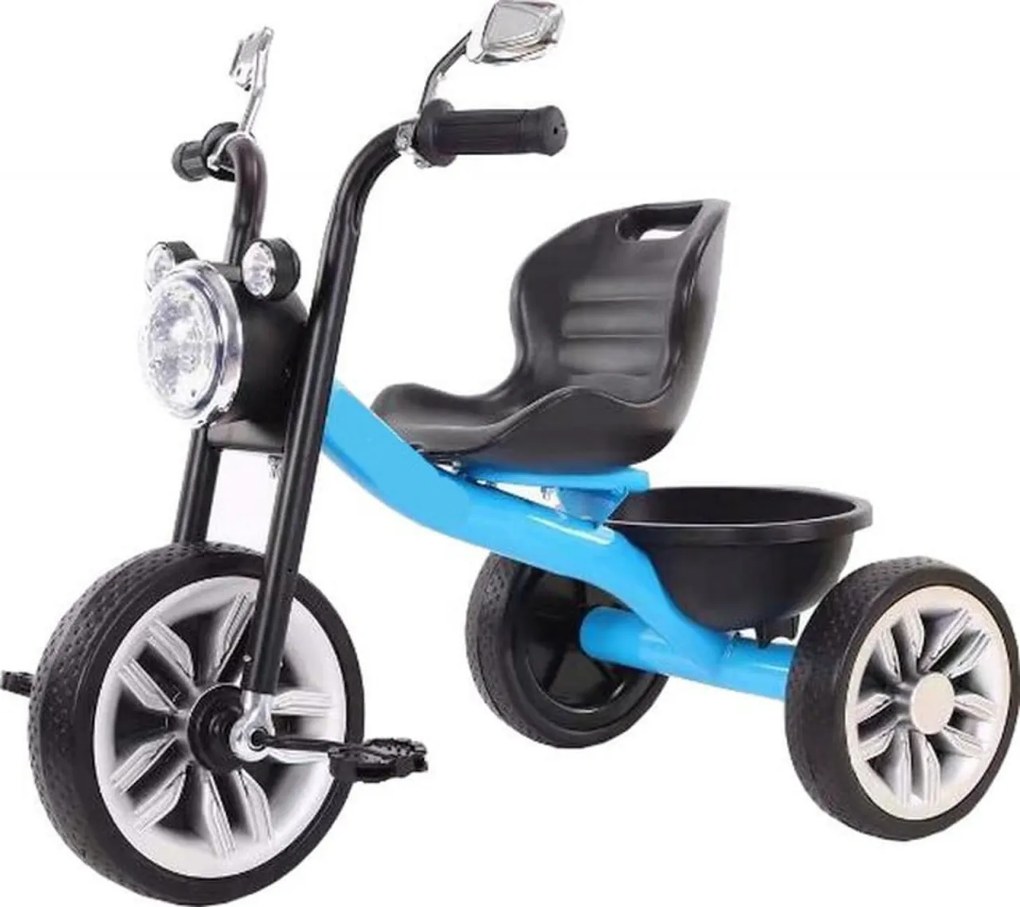 Tricicleta cu pedale NOVOKIDS™ My First Chopper Trike, Cu melodii si lumini, Max 30 kg, Roti din spuma cauciucata EVA, Cadru metalic, Model