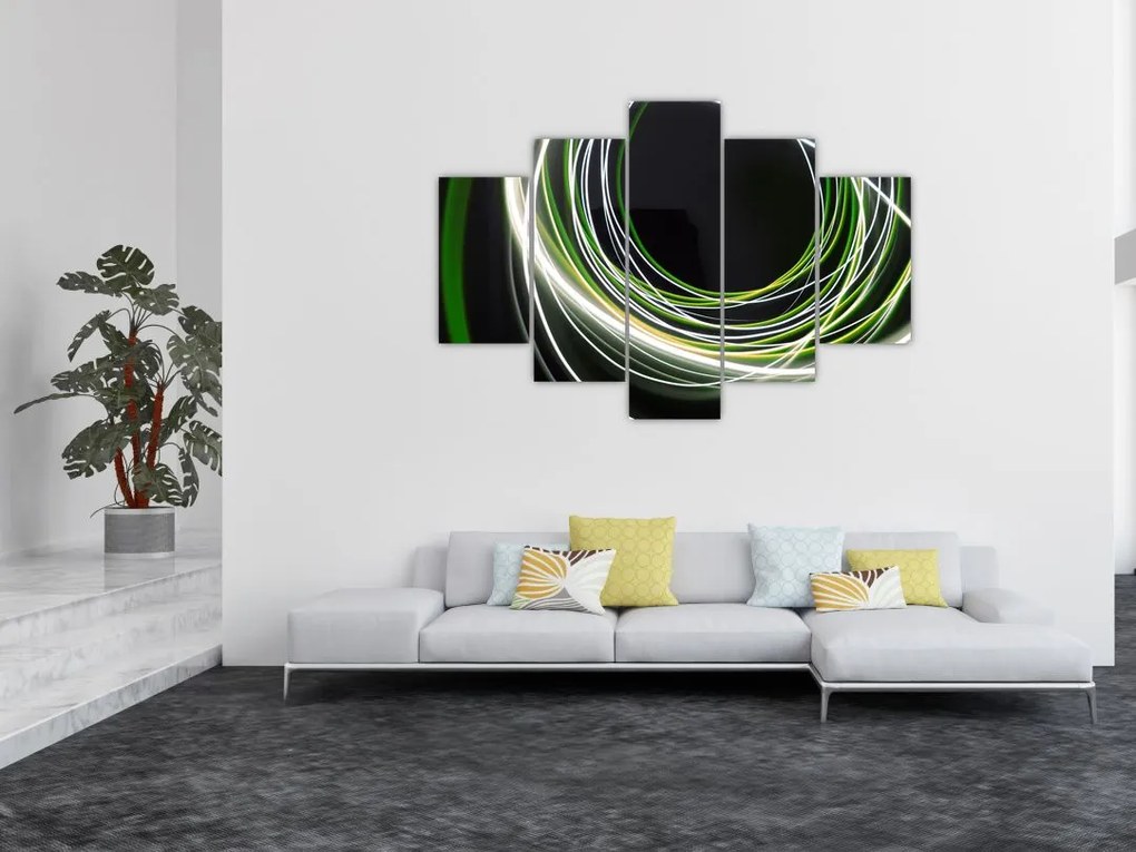 Obraz cu linii verzi (150x105 cm)
