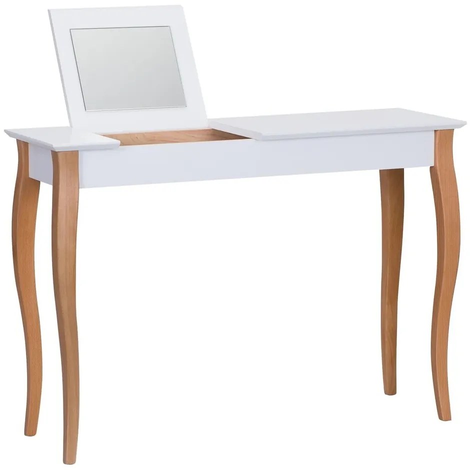 Masă de toaletă cu oglindă Ragaba Dressing Table, lungime 105 cm, alb