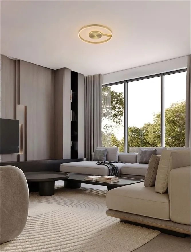 Lustra circulara aluminiu bronz LED CCT SIENA 60cm