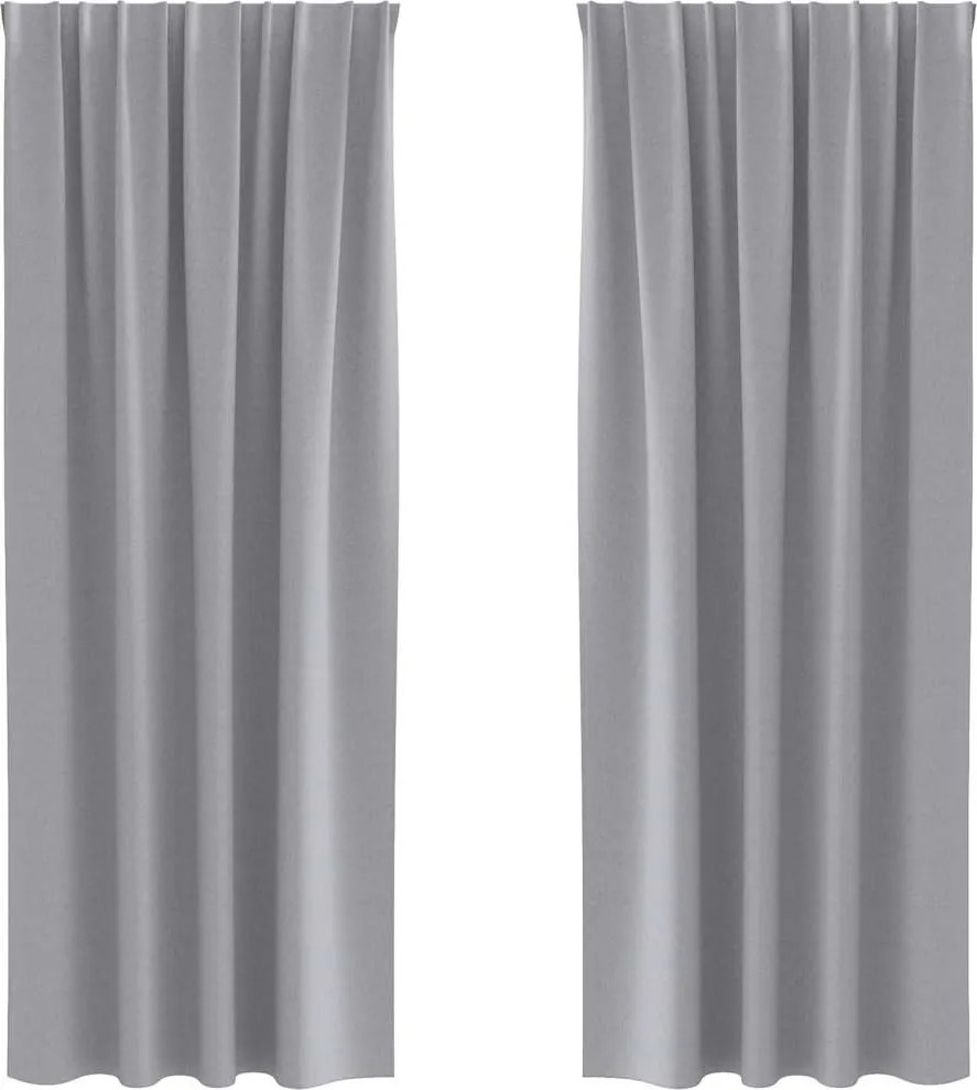 vidaXL Perdele Opaque cu Inel 2 pcs Gri deschis 260 x 140 cm Poliester