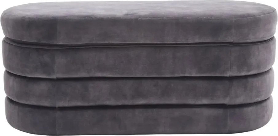 Bancheta cu spatiu de depozitare, Catifea Gri, VOQUE 115cm A-46687 VC