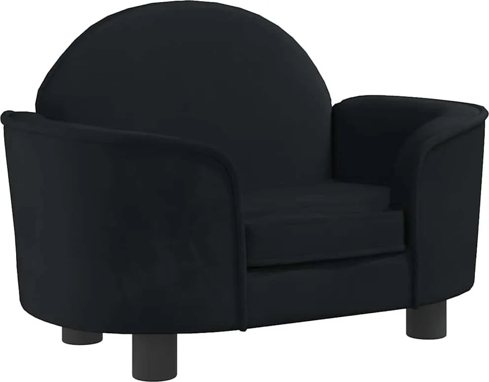 vidaXL Pat de câini, negru, 66x40x45 cm, catifea