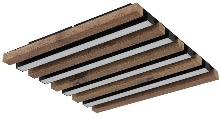 Plafoniera LED riflaj MDF cu efect de lemn HAYDEN 30x30cm
