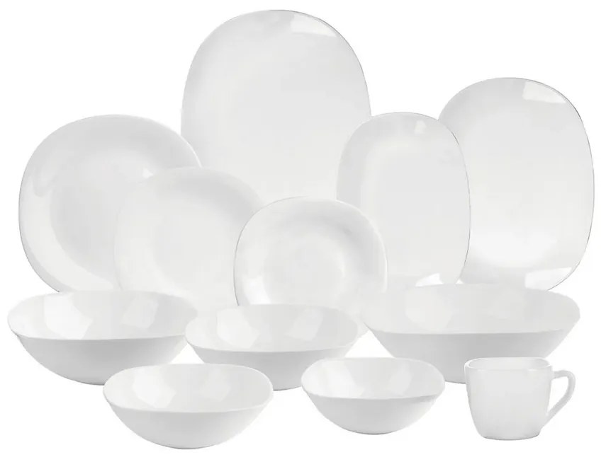 Set de farfurii întinse din sticlă opal Altom  White harmony 28 cm, 6 buc