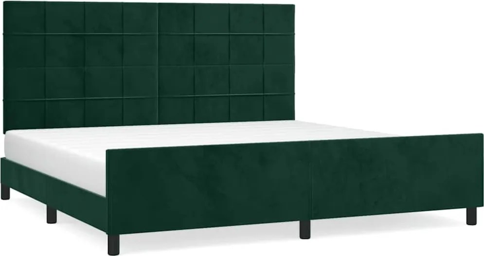 vidaXL Cadru de pat fără saltea, verde închis, 200x200 cm, catifea
