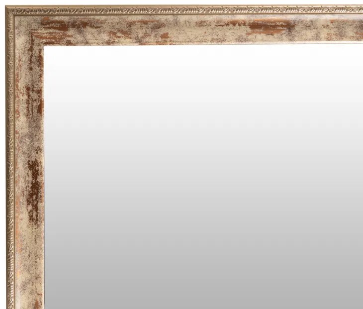 Oglinda dreptunghiulara cu rama din polistiren alba/maro/aurie Gilbert, 57,5cm (L) x 37,5cm (W) x 1,6cm (H)
