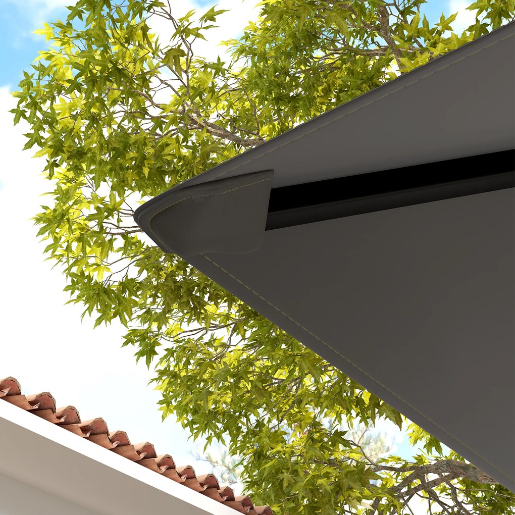 Outsunny Husă de schimb pentru pavilion 3 x 3 m, rezistentă la apă, acoperiș pavilion UPF30+, husă de schimb din țesătură Oxford 370 g/m², Gri | Aosom Romania
