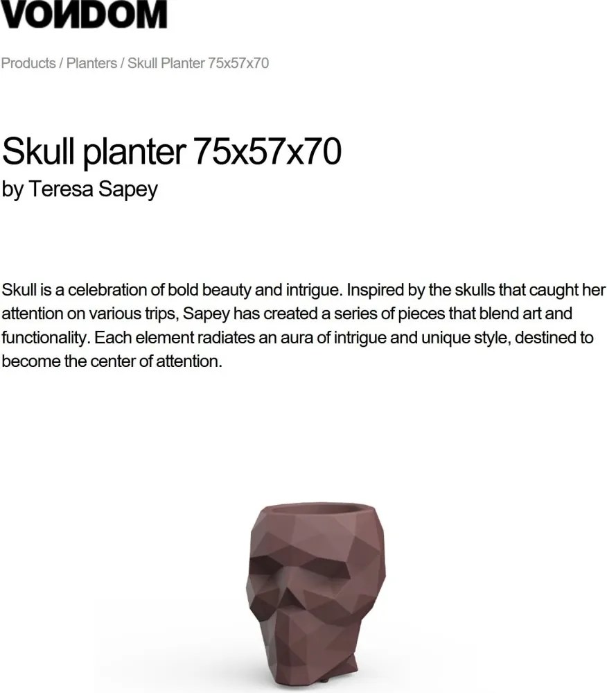 Ghiveci plante design decorativ modern exterior/interior SKULL 75x57x70cm