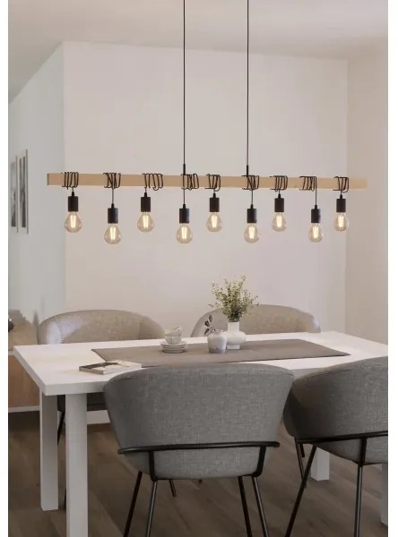 Eglo 44099 - Lustră suspendată pe cablu TOWNSHEND 9xE27/60W/230V