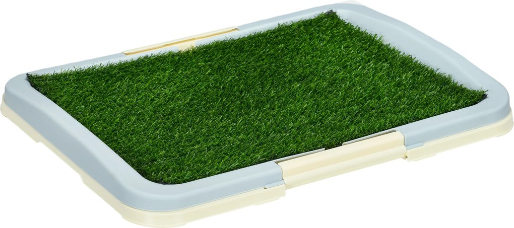 Pawhut Toaleta Pentru Caini, Litiera Portabila Pentru Catei Cu Iarba Artificiala, Panou Cu Grila, Tava, 63 x 48,5 cm | Aosom Romania