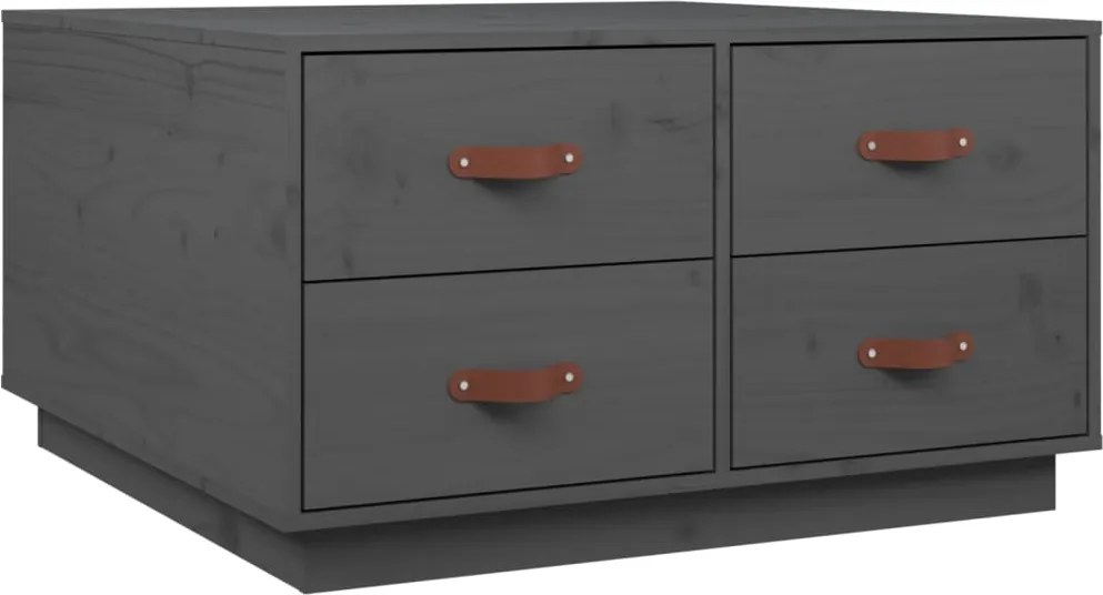 vidaXL Măsuță de cafea, gri, 80x80x45 cm, lemn masiv de pin