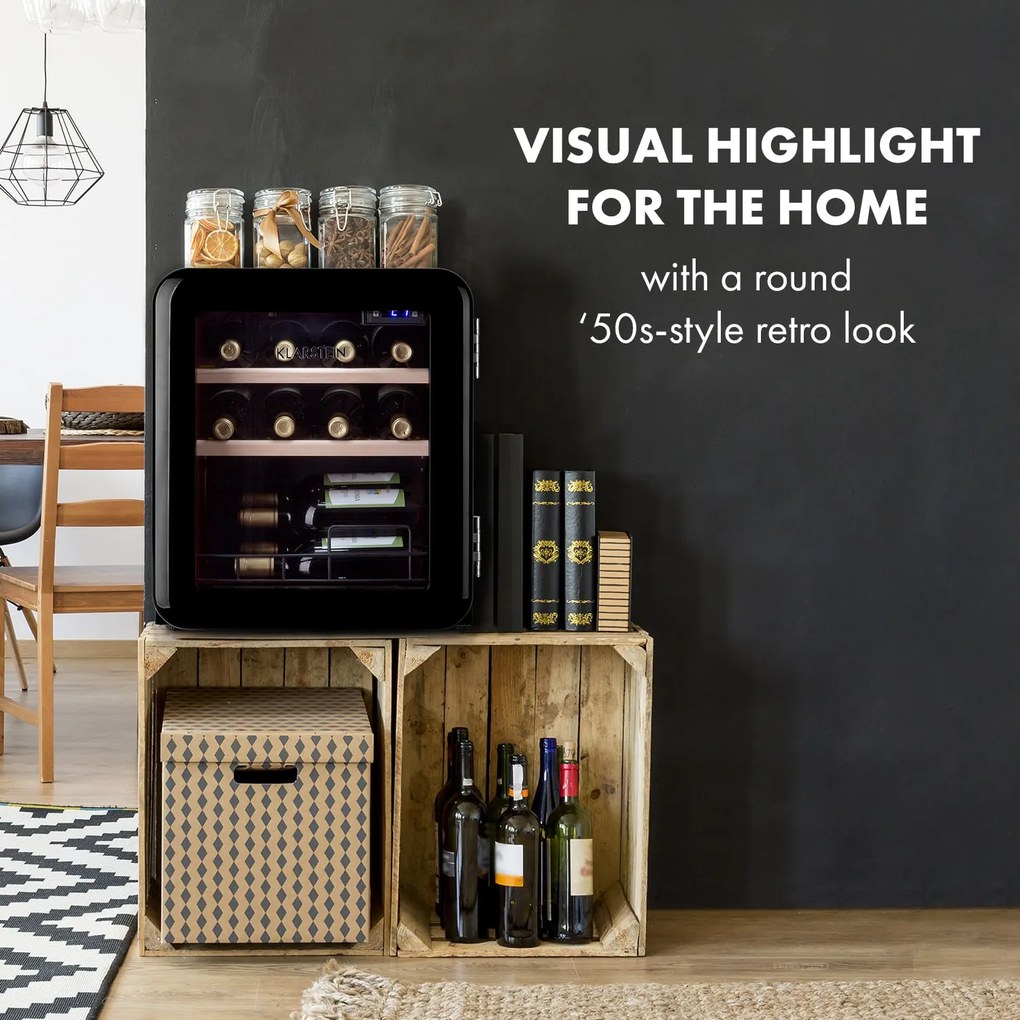 Vinetage 12, frigider pentru băuturi, frigider, 46 litri, 4-22°C, retro-design