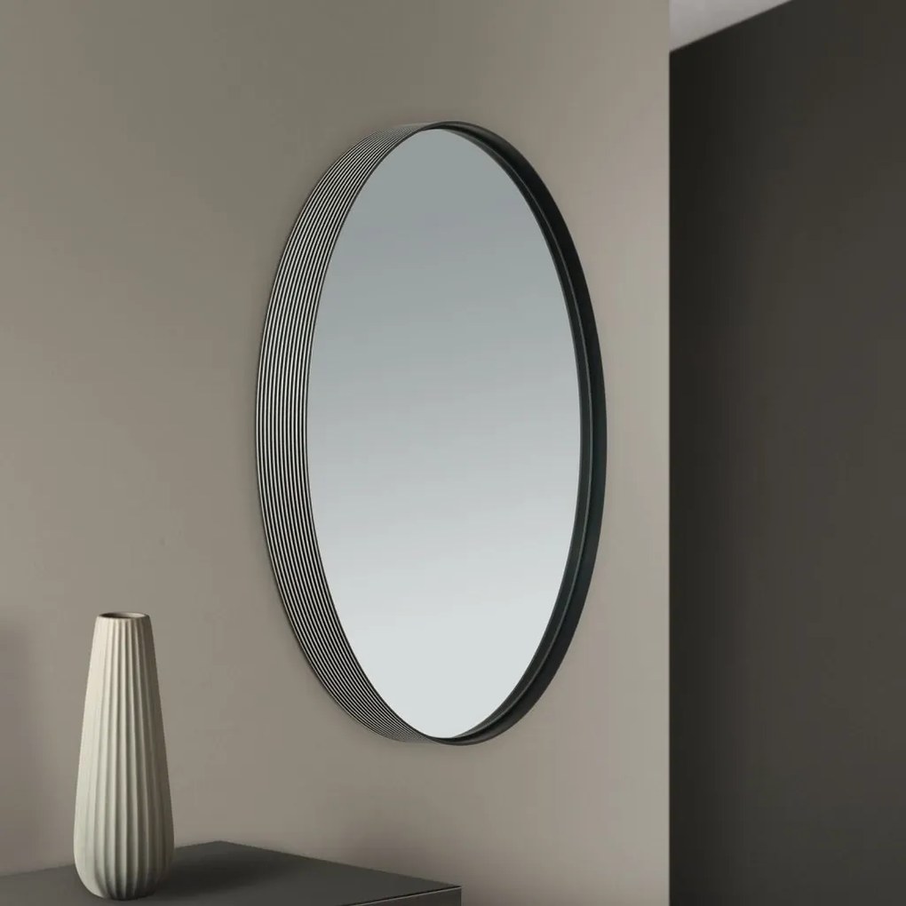 Oglinda decorativa design modern CARLO negru D-61cm