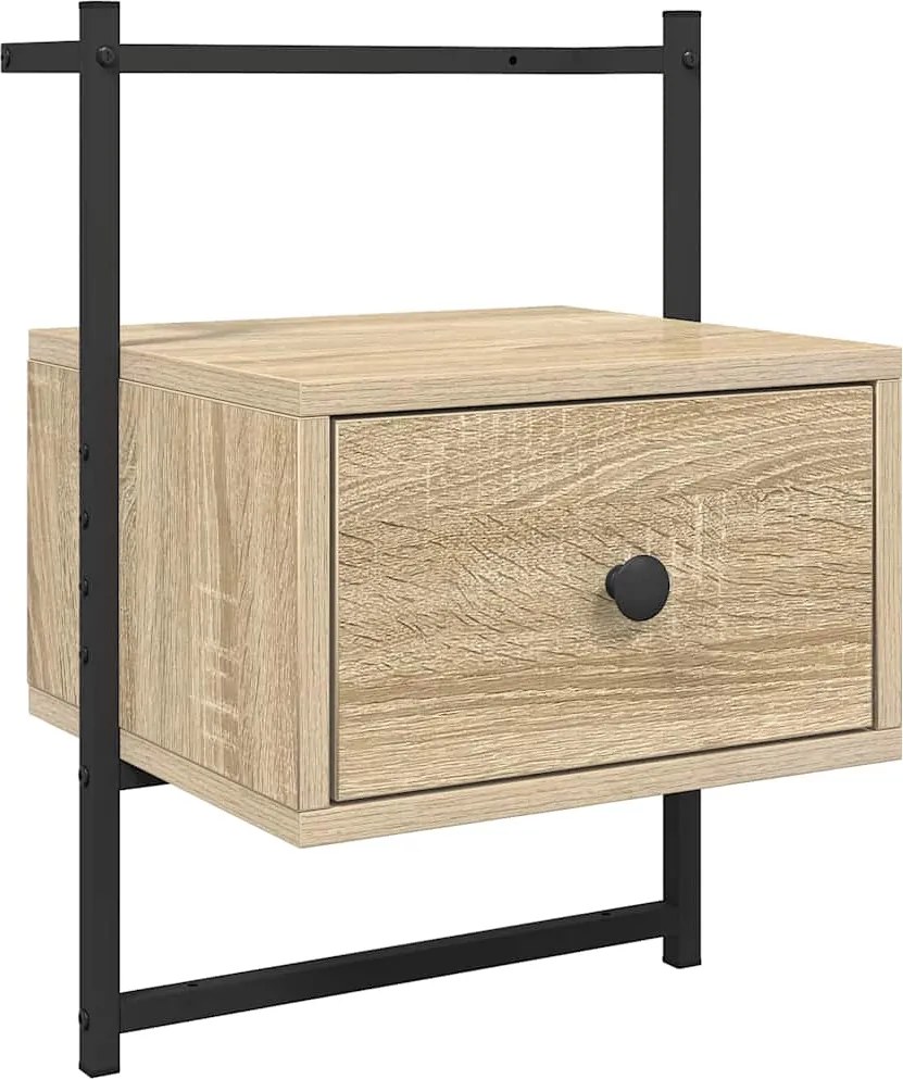 vidaXL Noptieră de perete, stejar sonoma, 35x30x51 cm, lemn prelucrat