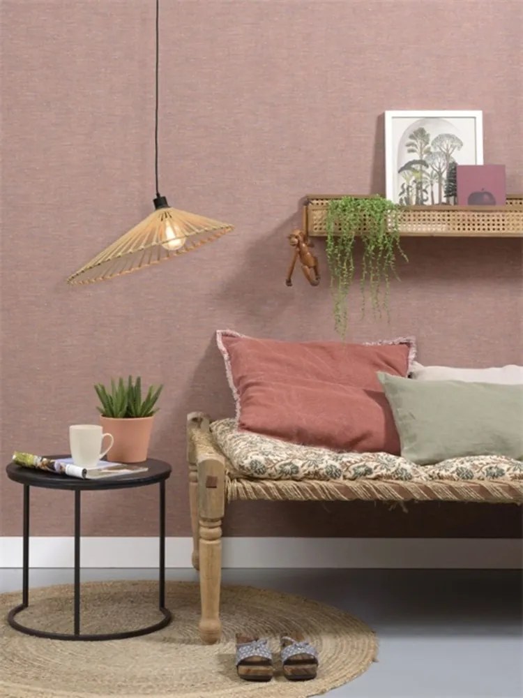 Lustra suspendata eco asimetrica din bambus Bromo L, 60x13cm