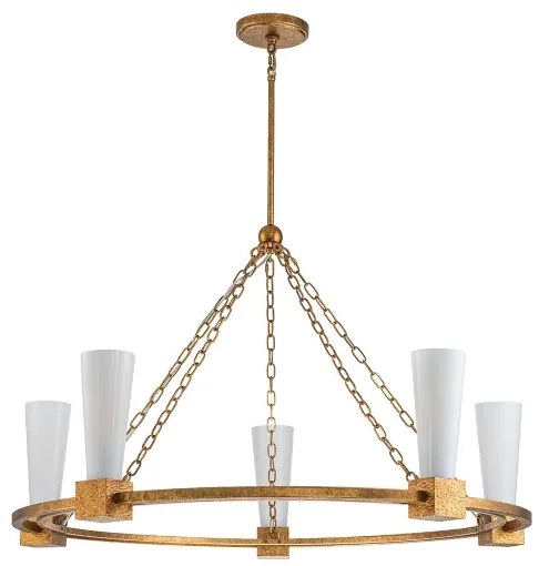 Elstead KRISTY5-DG-OPAL - Lustră pe tijă KRISTY 5xE27/40W/230V, cupru