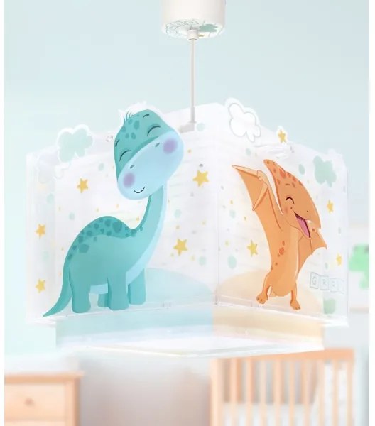 Dalber 63452 - Lustră pentru copii BABY DINOS 1xE27/15W/230V multicoloră