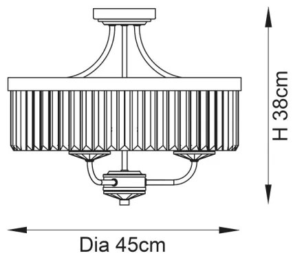 Endon 90264 - Lustră aplicată CHESTERFIELD 3xE14/6W/230V, diam. 45 cm, crom lucios