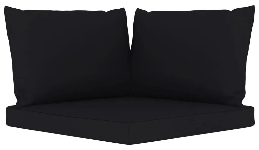 Canapea de gradina cu 4 locuri, perne negre Negru, 4 locuri, 1