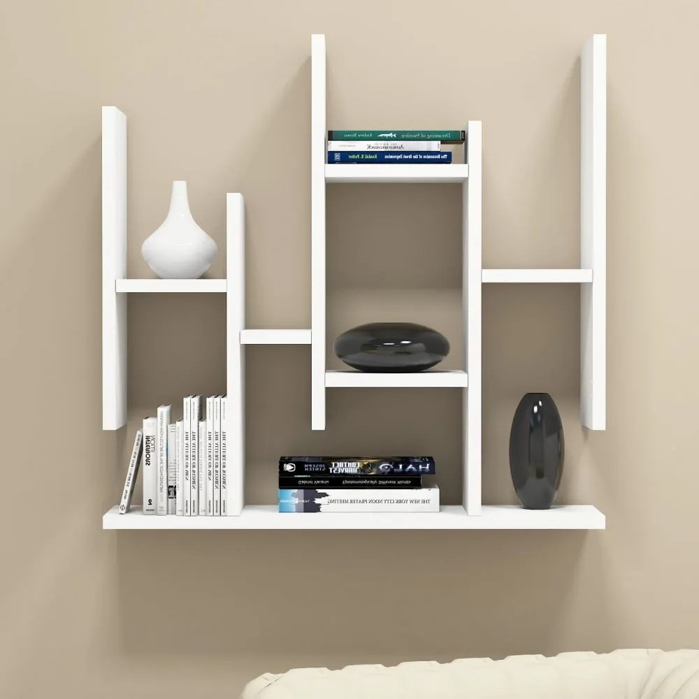 Raft de perete Flower, alb