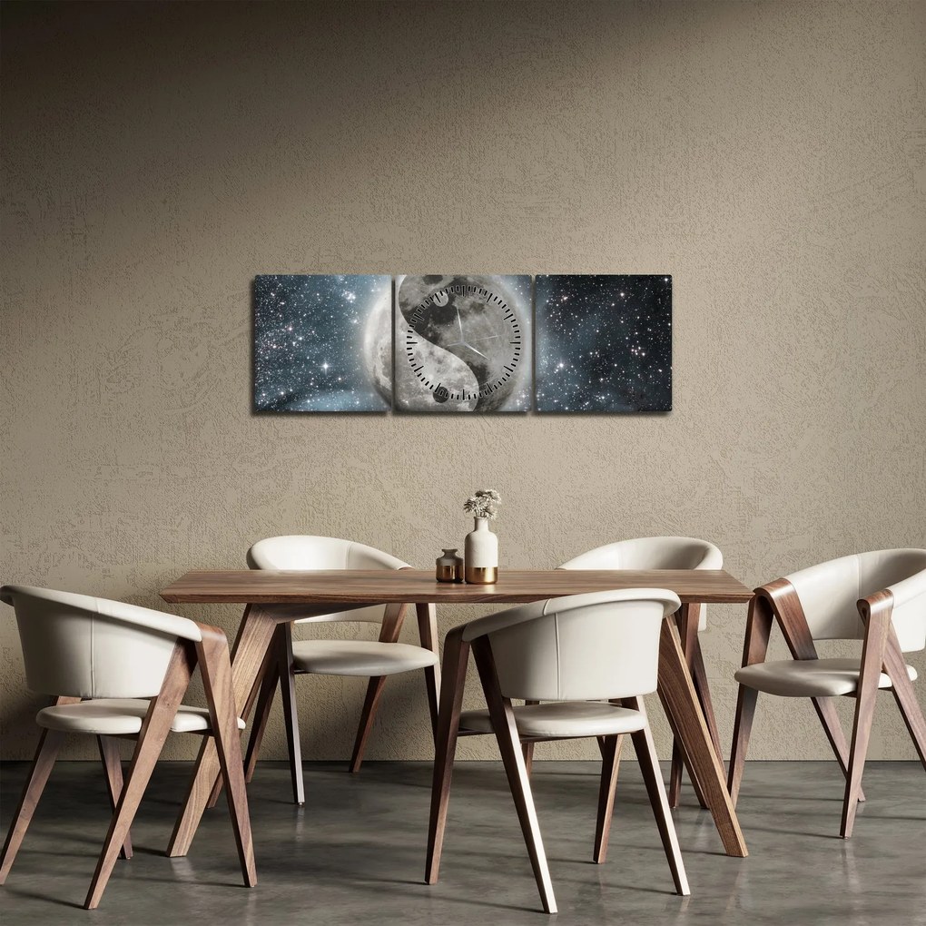 Tablou - Echilibrul cosmic (cu ceas) (90x30 cm)