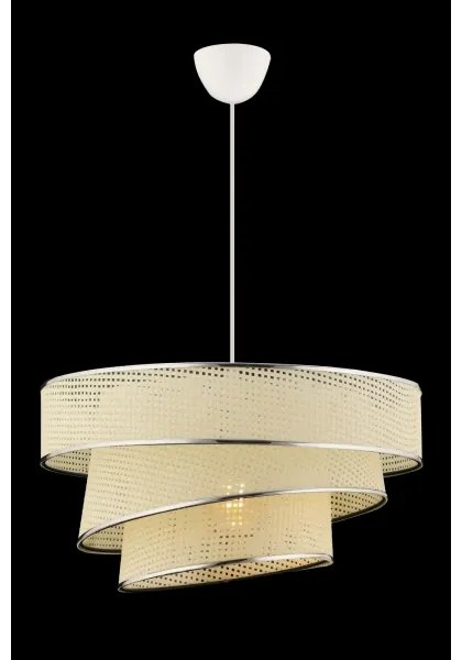 Lustră suspendată cu cablu COUPER 1xE27/60W/230V alb/crom lucios