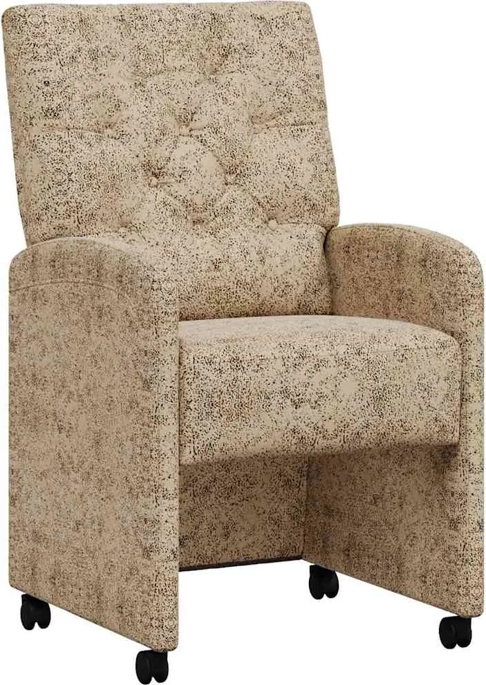 vidaXL Scaune de dining cu roți 2 pcs Gri deschis 58 x 67 x 97 cm