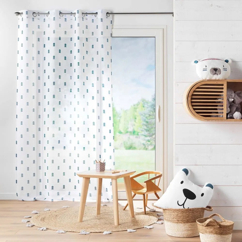 Perdea albă/albastră 140x240 cm Geokid – douceur d'intérieur