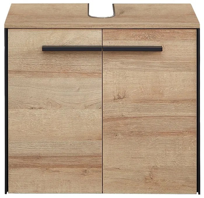 Dulap sub chiuvetă în culoare naturală suspendat cu aspect de lemn de stejar 53x60 cm Quickset 395 – Pelipal