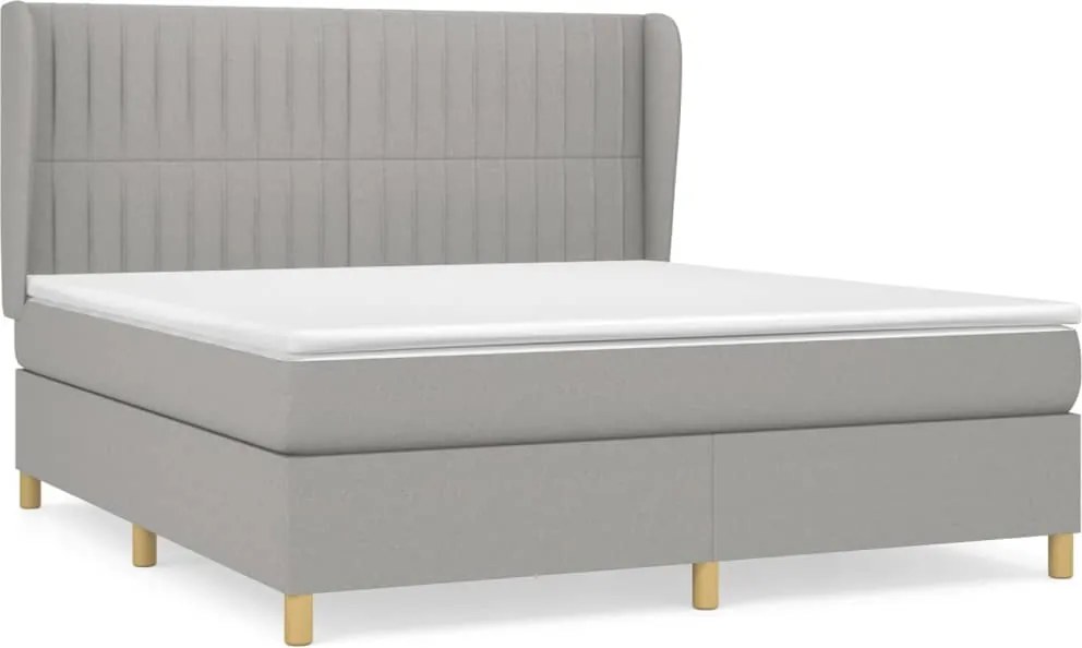 vidaXL Pat continental, gri deschis, 180x200 cm, material textil