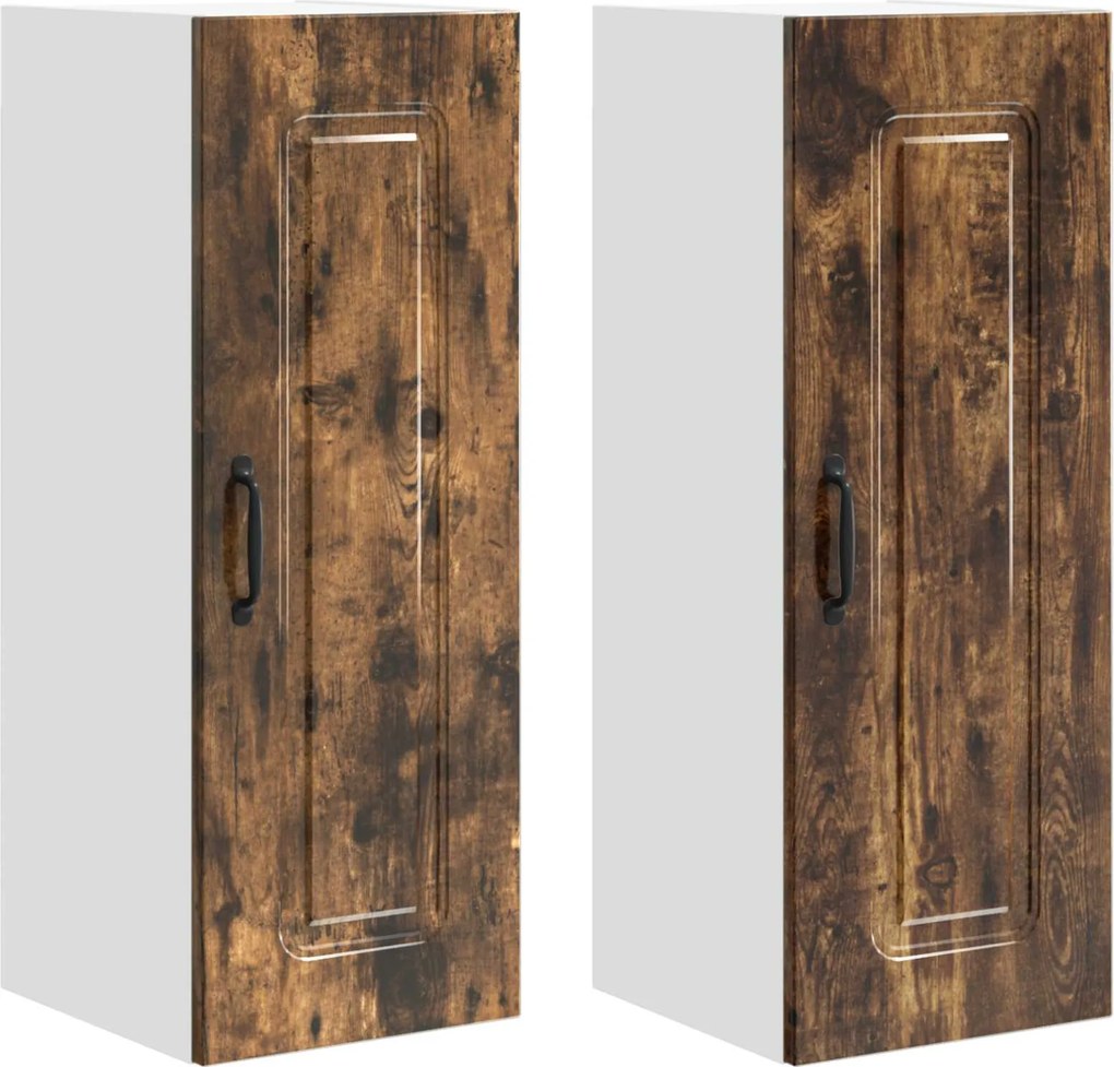 vidaXL Dulap de bucătărie Kalmar 2 pcs Stejar fumuriu 30 x 31 x 80 cm