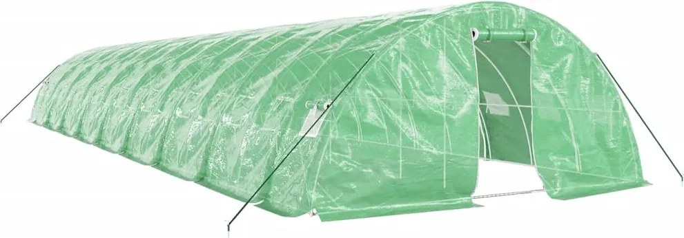 vidaXL Seră cu cadru din oțel, verde, 90 m², 18x5x2,3 m