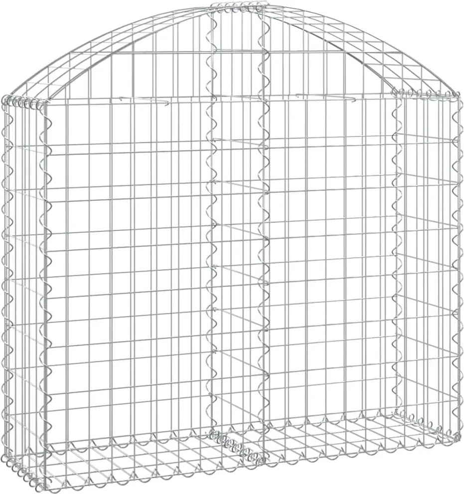 vidaXL Coș gabion arcuit, 100x30x80/100 cm, fier galvanizat