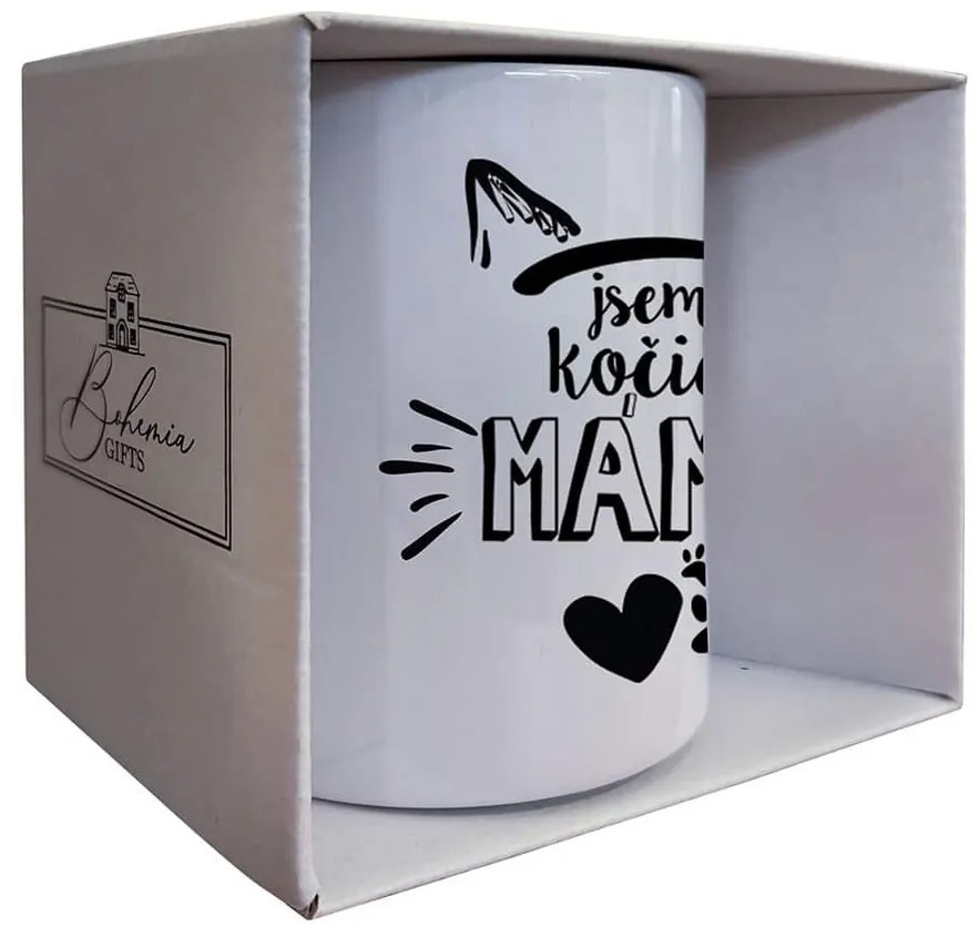 Cană din ceramică Bohemia Gifts - Sunt o mamă de pisică , 350 ml