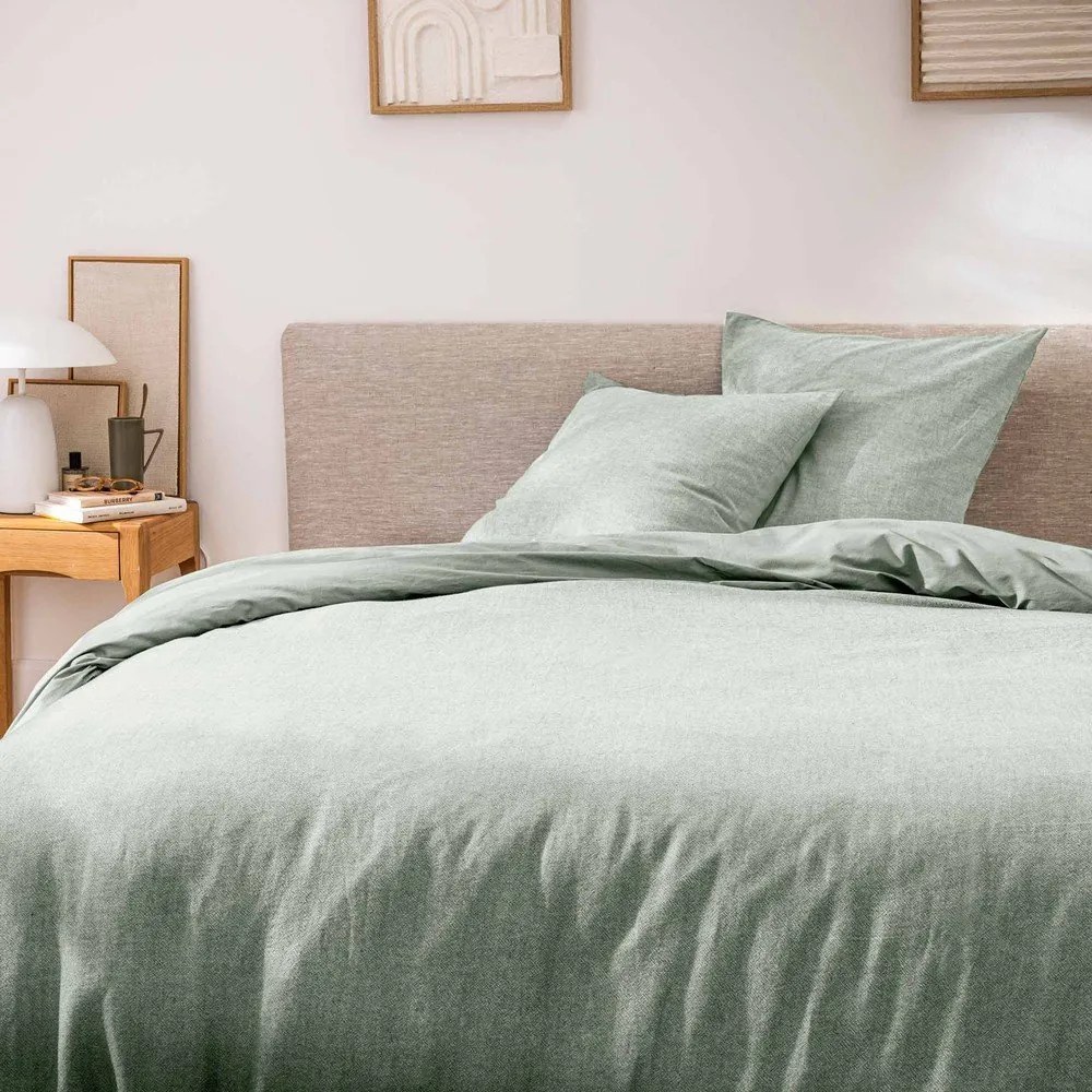 Lenjerie de pat verde din bumbac pentru pat dublu/extinsă cu 3 piese 240x220 cm Meline – douceur d'intérieur