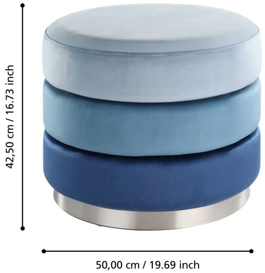 Taburet Eglo 424133 MASHIKE 42,5x50 cm albastru/crom