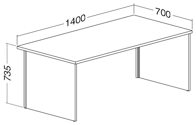 Masa ProOffice A 140 x 70 cm, cires