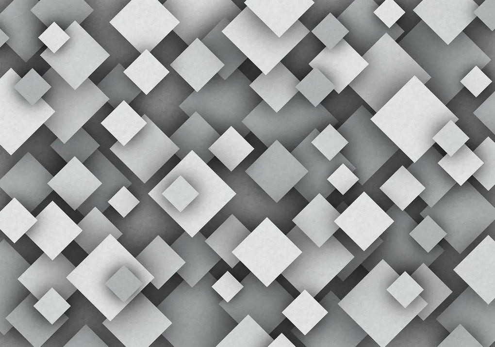Fototapet - Pătrate gri (254x184 cm)