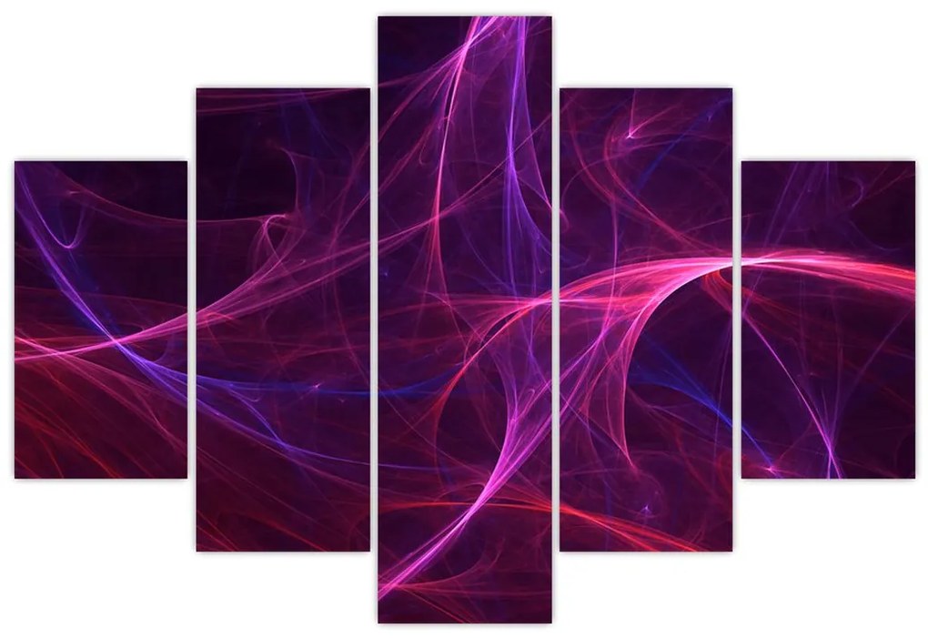 Tabloul abstract cu linii curbe (150x105 cm)