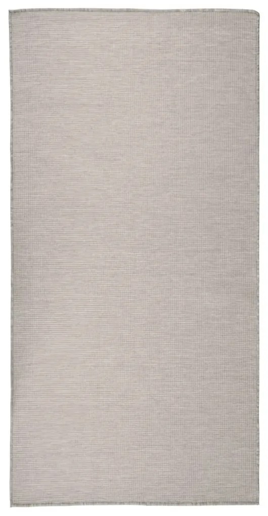 vidaXL Covor de exterior, gri taupe, 100x200 cm, țesătură plată