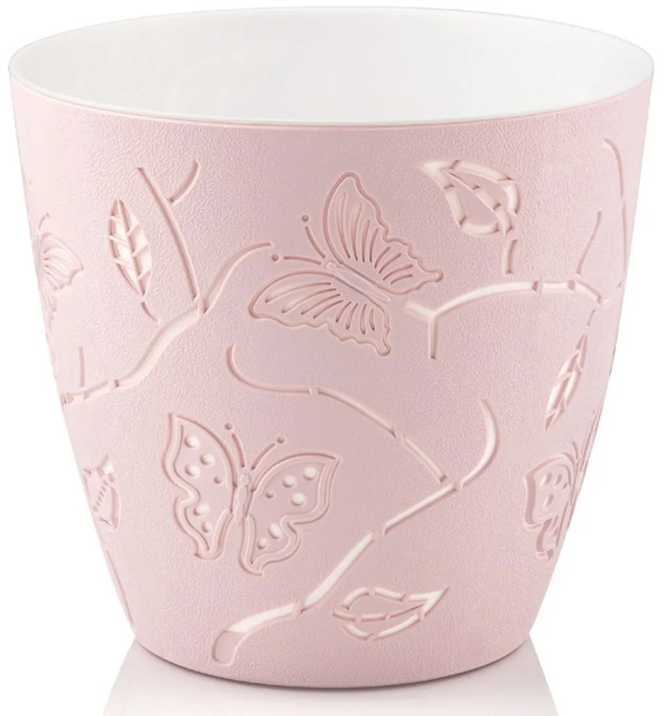 Ghiveci PP modern, rotund, model Fluture 3D, 14cm, 1.4 litri