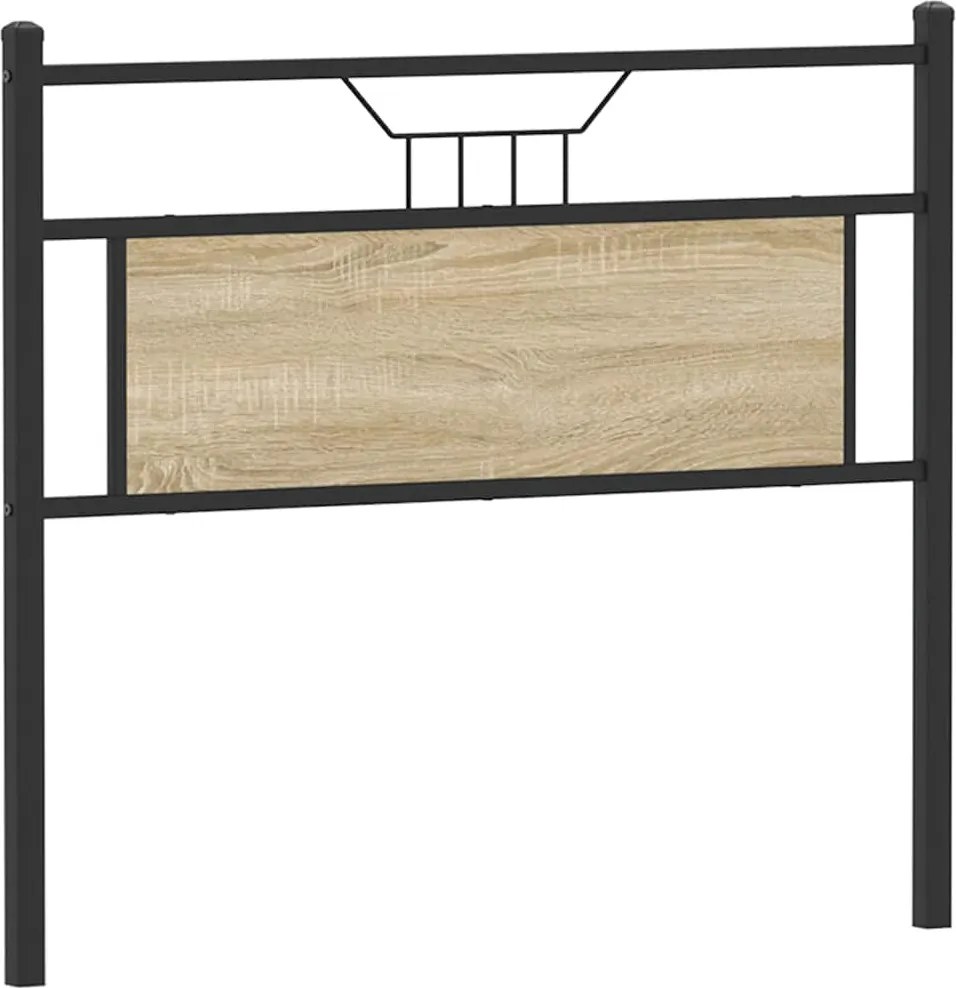 vidaXL Tăblie de pat de schimb din Stejar Sonoma 107 cm Lemn prelucrat și oțel