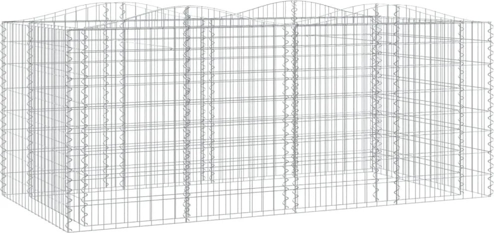 vidaXL Strat înălțat cu gabion arcuit, 200x100x100 cm, fier galvanizat