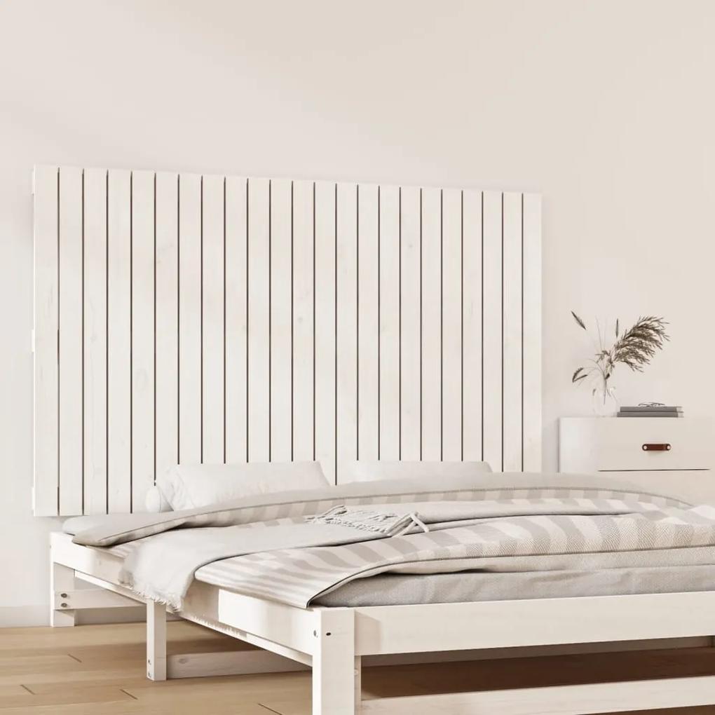 824894 vidaXL Tăblie de pat pentru perete, alb, 147x3x90 cm, lemn masiv pin