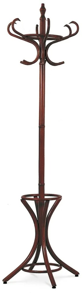 Cuier cu picior, din lemn, maro închis, 185 cm