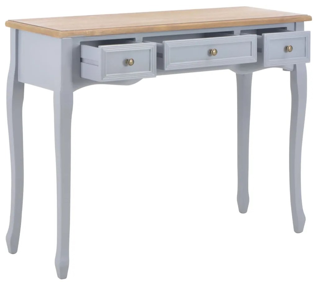 280045 vidaXL Masă de toaletă tip consolă cu 3 sertare, gri